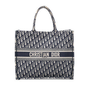 Pre-Loved Dior Large Oblique Embroidered Canvas Book Tote